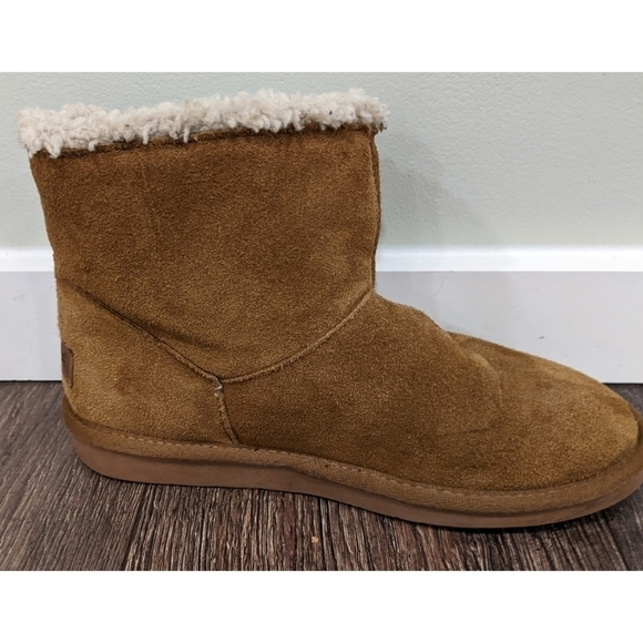Minnetonka Brown Faux Fur Lined Ankle Boots Size 6 - Picture 3 of 12